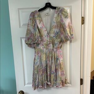 Hemant & Nandina Vintage Floral Puff Sleeve Dress size medium worn once